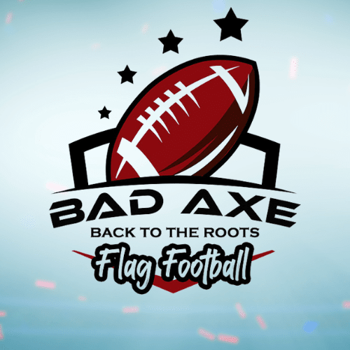 Bad Axe back to the roots flag football register page.